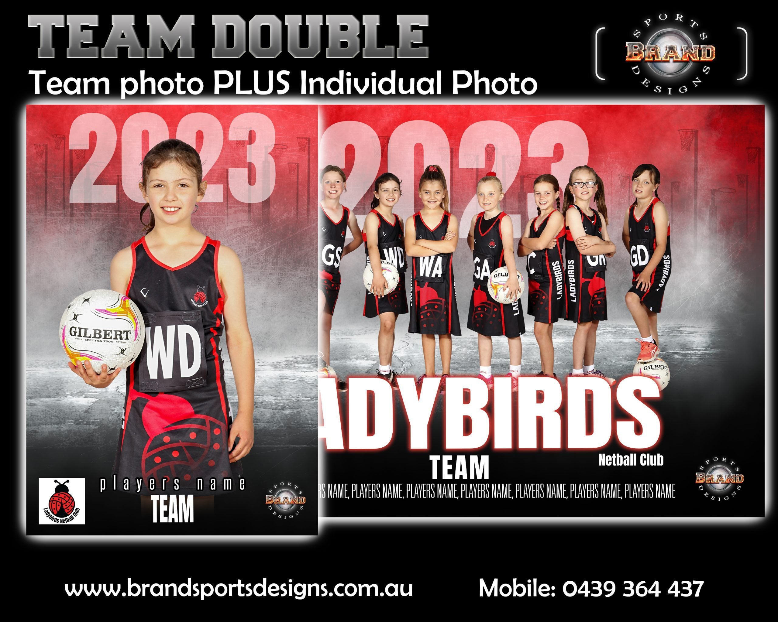 Ladybirds Netball Team Plus Individual Brand Sports Designs